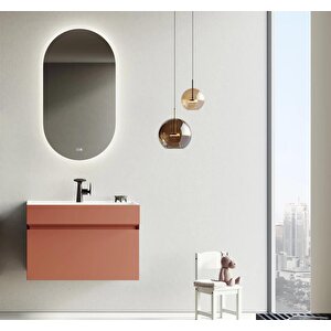 Lusso 80 Cm Mat Tarçın Banyo Dolabı Takımı