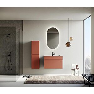 Orka Lusso 80 Cm Mat Tarçın Banyo Dolabı Takımı