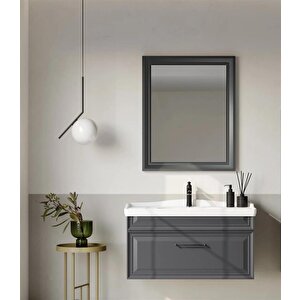 Design 100 Cm Mat Antrasit Banyo Dolabı Takımı