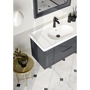 Orka Design 100 Cm Mat Antrasit Banyo Dolabı Takımı