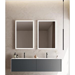 Cube 160 Cm Mat Antrasit Banyo Dolabı Takımı
