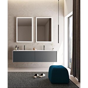 Cube 160 Cm Mat Antrasit Banyo Dolabı Takımı