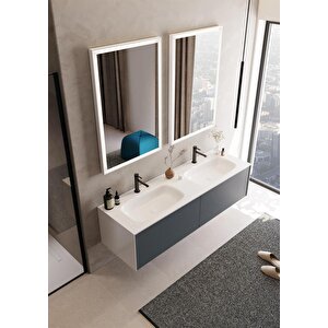 Orka Cube 160 Cm Mat Antrasit Banyo Dolabı Takımı