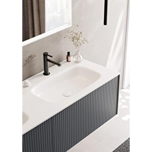 Orka Cube 160 Cm Mat Antrasit Banyo Dolabı Takımı