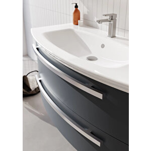 Orka Urla 110 Cm Parlak Antrasit Banyo Dolabı Takımı (ledli-dolaplı Ayna)