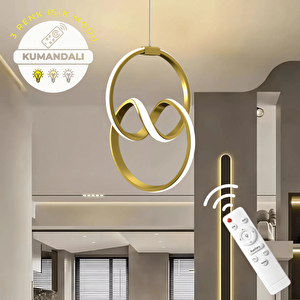 Eskitme Kumandalı 3 Renk Ledli Dimmerli Modern Ledli Avize