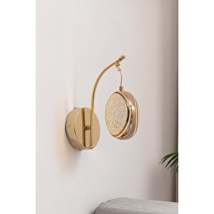 Gold 3 Renk Ledli Lüks Modern Sarkık Tekli Ledli Aplik