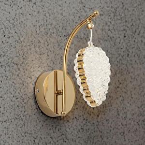 Gold 3 Renk Ledli Lüks Modern Sarkık Tekli Ledli Aplik