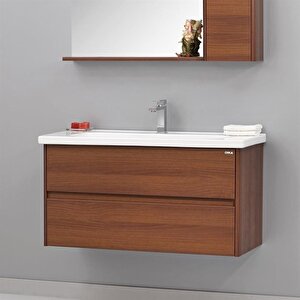 Düden 100 Cm Ceviz Banyo Dolabı Takımı