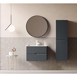 Moonlight 70 Cm Mat Antrasit Banyo Dolabı Takımı