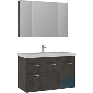 Enez 100 Cm Irony Banyo Dolabı Takımı (dolaplı Ayna)