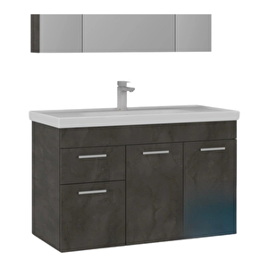 Enez 100 Cm Irony Banyo Dolabı Takımı (dolaplı Ayna)