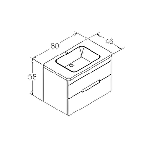 Varna 80 Cm Mat Gri Banyo Dolabı Alt Modül Ve Lavabo