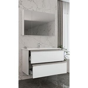Terme 100 Cm Beyaz Çekmeceli Banyo Dolabı Takımı