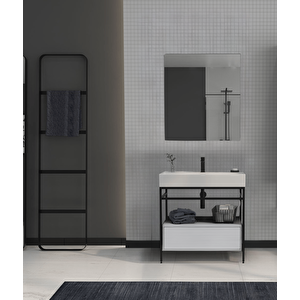 Vegas 60 Cm Mat Beyaz Banyo Dolabı Takımı