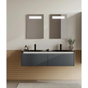 Lisbon 130 Cm Mat Antrasit Banyo Dolabı Takımı