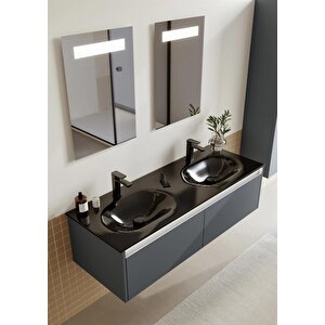 Lisbon 130 Cm Mat Antrasit Banyo Dolabı Takımı
