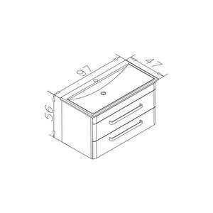 Orka Rose 95 Cm Parlak Beyaz Banyo Dolabı Alt Modül Ve Lavabo