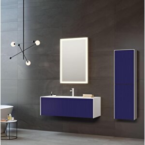 Cube 120 Cm Mat Lacivert Banyo Dolabı Takımı