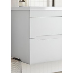 Varna 100 Cm Mat Beyaz Banyo Dolabı Alt Modül Ve Lavabo
