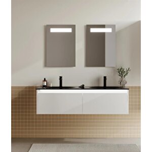 Lisbon 130 Cm Mat Beyaz Banyo Dolabı Takımı