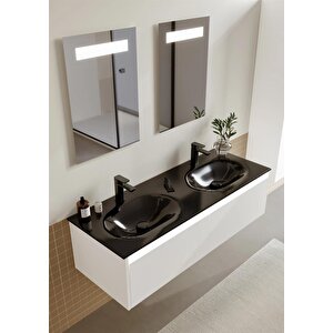 Lisbon 130 Cm Mat Beyaz Banyo Dolabı Takımı