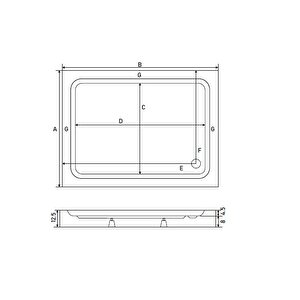 Shower 80x110 Dikdörtgen Monoblok Duş Teknesi