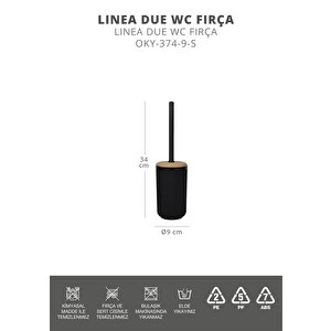 Okyanus Home Linea Due Siyah Wc Fırçalık