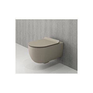 V-tondo Rimless Asma Klozet Kanalsız Kapak Hariç Mat Kaşmir 1416-011-0128