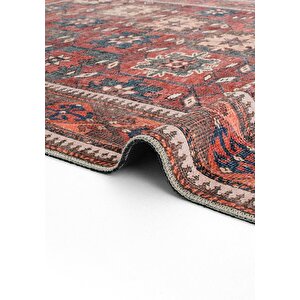 Cool Halı Private Bordo Halı Etnik Desen Dokuma Şönil Halı Yıkanabilir Eskitme Vintage Salon Halısı