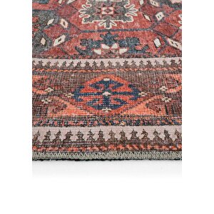 Cool Halı Private Bordo Halı Etnik Desen Dokuma Şönil Halı Yıkanabilir Eskitme Vintage Salon Halısı