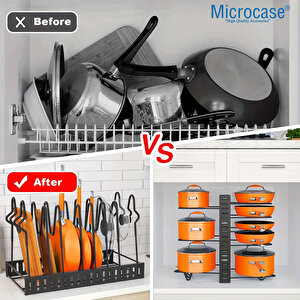 Microcase Çok Amaçlı Tencere Tava Vs Ürünler İçin Düzenleyici Metal Raflık - Al5048