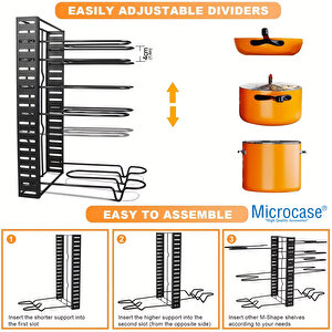 Microcase Çok Amaçlı Tencere Tava Vs Ürünler İçin Düzenleyici Metal Raflık - Al5048