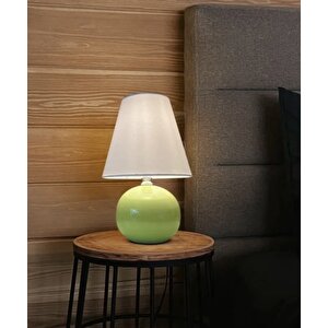 Modern Tasarım Green Apple Abajur Krem Şapka Parlak Yeşil Gövde