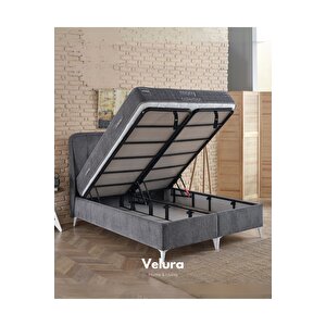 Latex Pratic Tek Kişilik Yatak Baza Başlık Seti (140 X 200) Gri