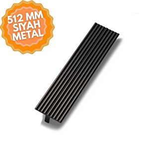 Tema Siyah 512 Mm  Kulp Lüks Country Mutfak Mobilya Dolap Çekmece Kulpu 510 mm