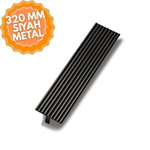 Tema Siyah 320 Mm  Kulp Lüks Country Mutfak Mobilya Dolap Çekmece Kulpu 320 mm