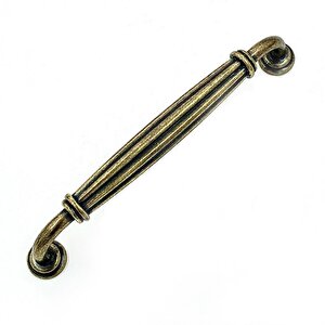Kardelen Antik Sarı 128 Mm  Kulp Lüks Country Mutfak Mobilya Dolap Çekmece Kulpu 128 mm