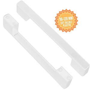 Beyaz 96-128 Mm Plastik Köprü Kulp, Lüks Country Mutfak Mobilya Dolap Çekmece Kulpu, Çift Delikli 96-128 mm
