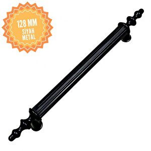 Elif Siyah 128 Mm  Kulp Lüks Country Mutfak Mobilya Dolap Çekmece Kulpu