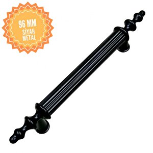 Elif Siyah 96 Mm  Kulp Lüks Country Mutfak Mobilya Dolap Çekmece Kulpu 96 mm