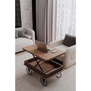 Capria Akıllı Sehpa Çalışma Masası Yemek Masası Yer Sofrası Tekerli Araba Model Sehpa