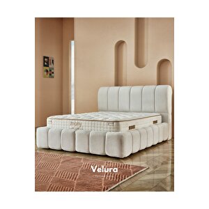 Body Form Çift Kişilik Yatak Baza Başlık Seti (200 X 200) Krem