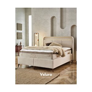 Utopia Çift Kişilik Yatak Baza Başlık Seti (200 X 200) Krem