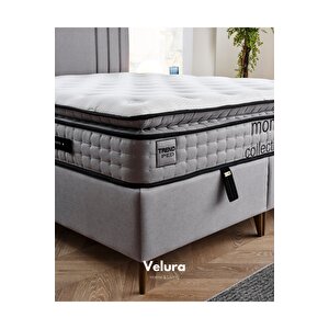 Trendy Ped Çift Kişilik Yatak Baza Başlık Seti (180 X 200) Gri