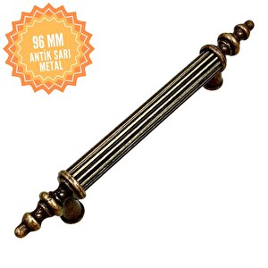 Elif Antik Sarı 96 Mm  Kulp Lüks Country Mutfak Mobilya Dolap Çekmece Kulpu 96 mm