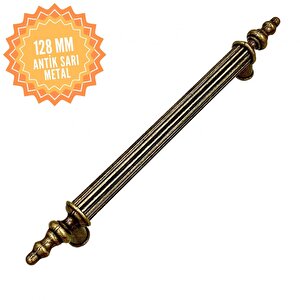 Elif Antik Sarı 128 Mm  Kulp Lüks Country Mutfak Mobilya Dolap Çekmece Kulpu 128 mm