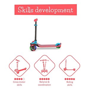Chillafish Scotti Glow 3 Tekerlekli Işıklı Scooter - Kırmızı
