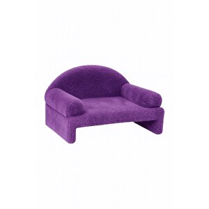 Pet Peluş Kedi Oturma Koltuğu Kedi Yatağı Mor