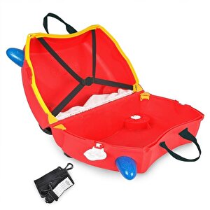 Trunki İtfaiye Aracı Frank Binilebilen Ve Sürülen Çocuk Bavulu